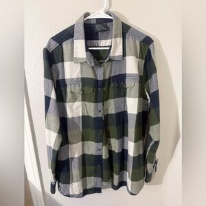 Stormtech Green and Blue Plaid Button-Up Shirt